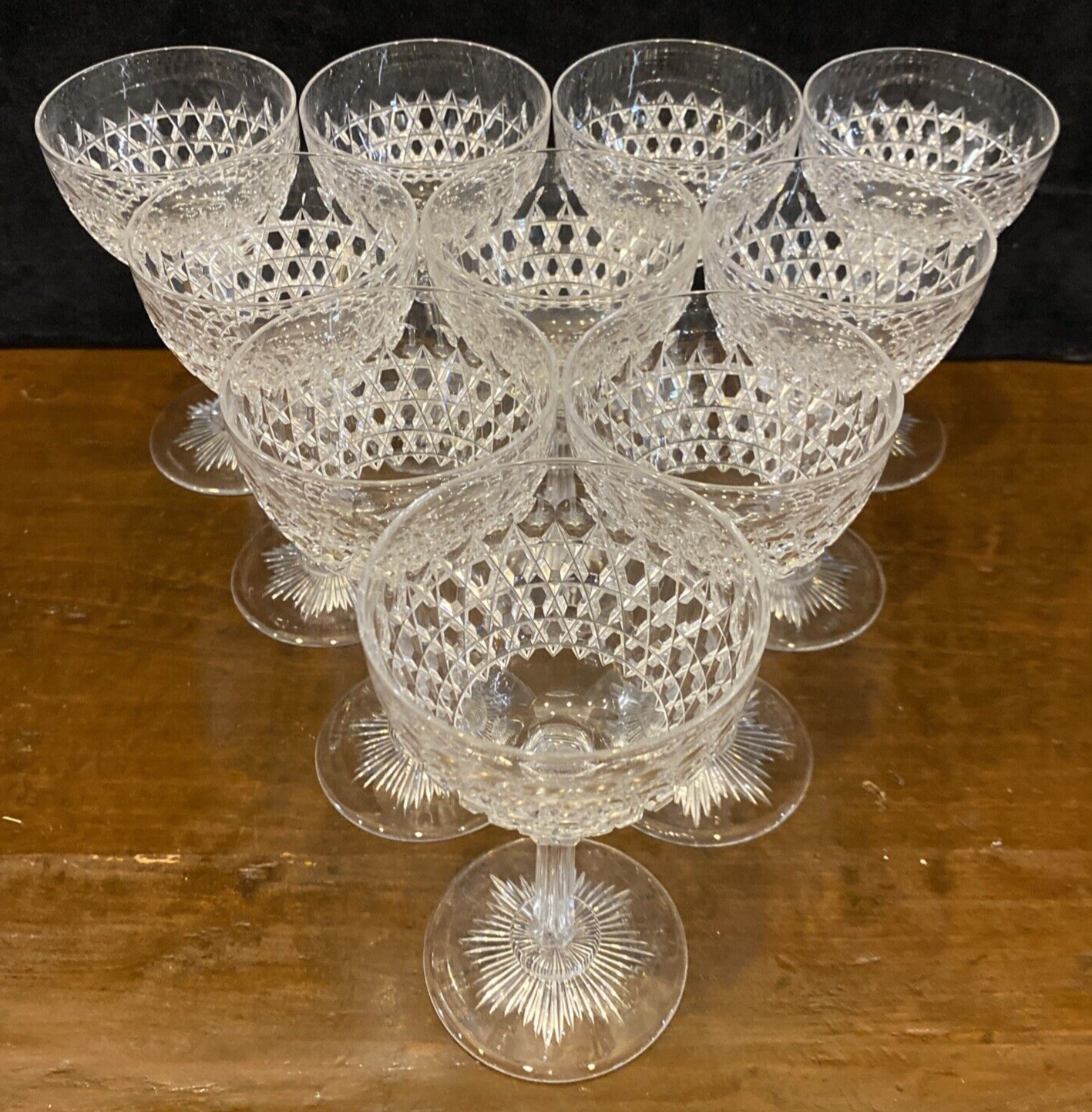 1875 Dorflinger  Hob Diamond 5" Wine Claret