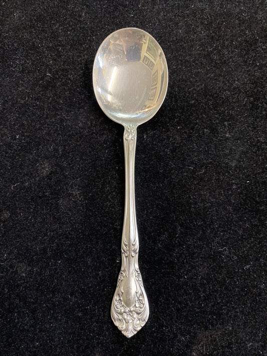 1x Alvin Sterling Silver "Chateau Rose" Soup Spoon  6 1/4" No Mono 12 available