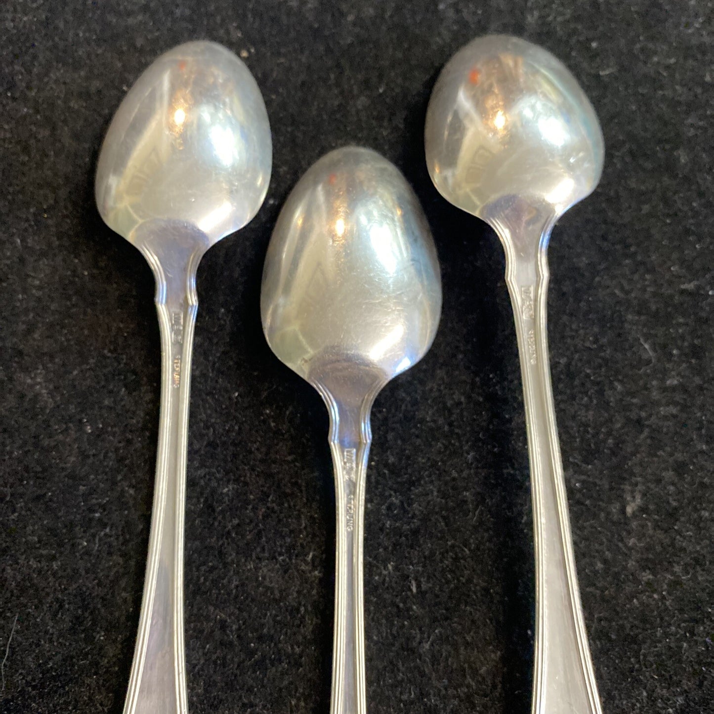 R. Wallace & Sons Set of 3 Putnam 5 1/2" Spoons Monogrammed "W" 44.9g