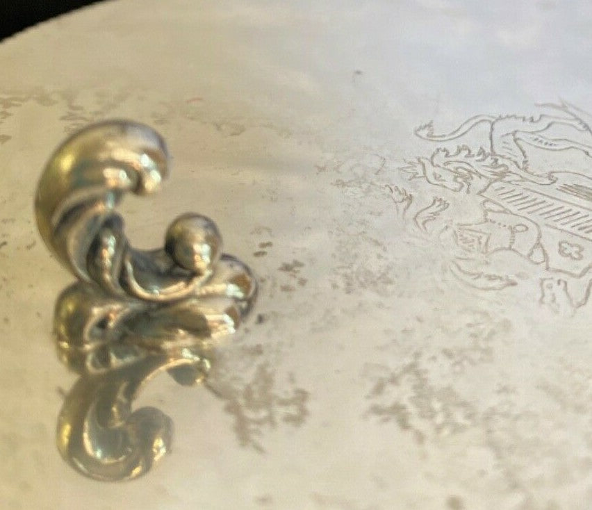 Antique Vintage Silverplate Crumb Catcher for sweeping crumbs off Tablecloth