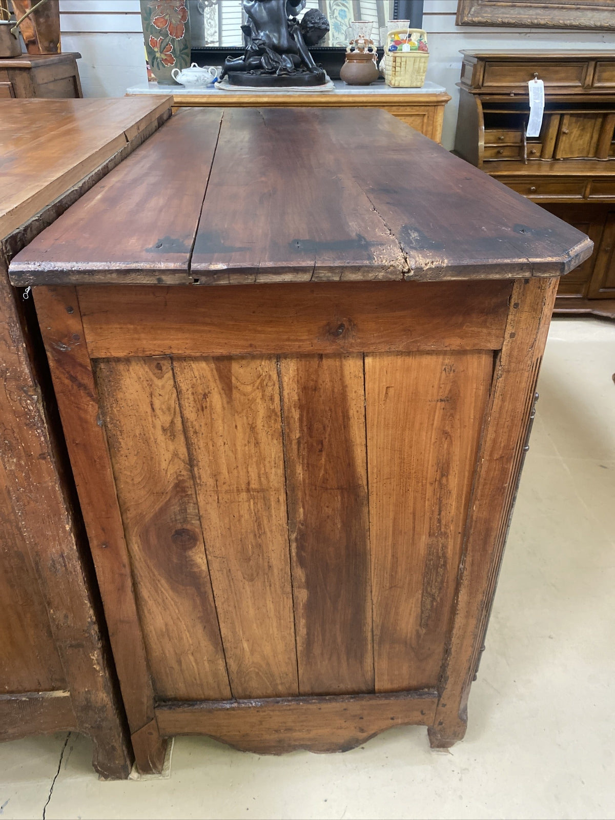 French Provincial Louis XV Inlaid Cherry Chest Commode Sideboard, 19th c. A11