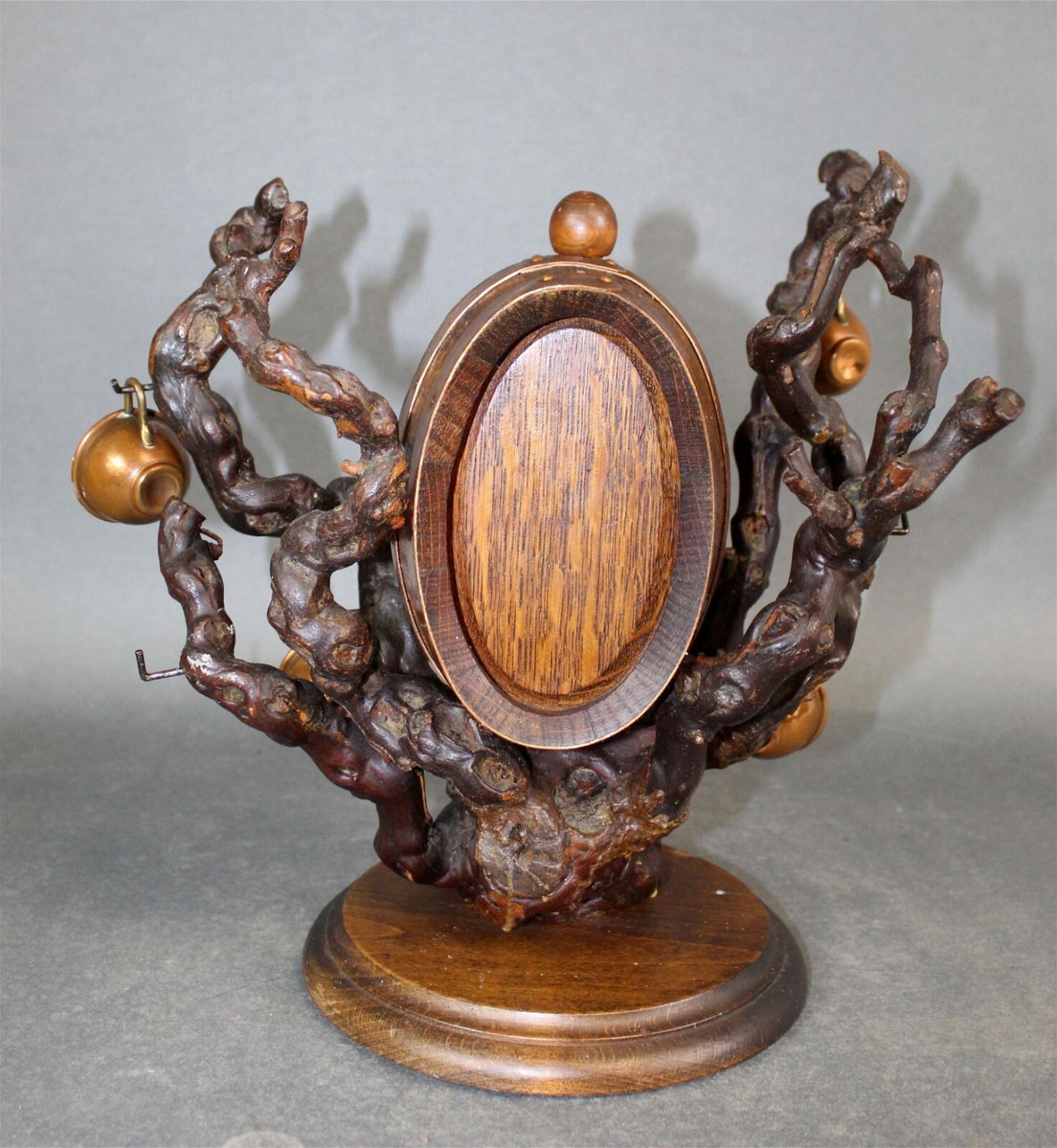 Antique Miniature Whiskey Barrel Live Root and Copper Cups Black Forrest