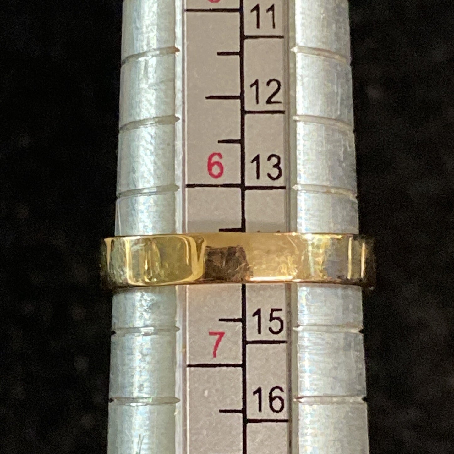 Vintage MCM 14k Yellow Gold Ring PMC Natural Black Cat Eye Gem 6.4 G Size 6.5