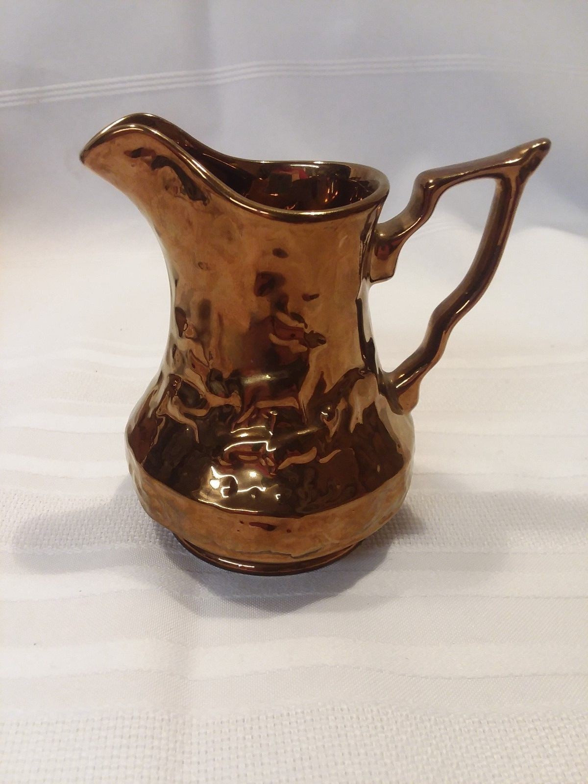 2PC GRAYS POTTERY Pitcher & Wade COPPER LUSTRE CREAMER