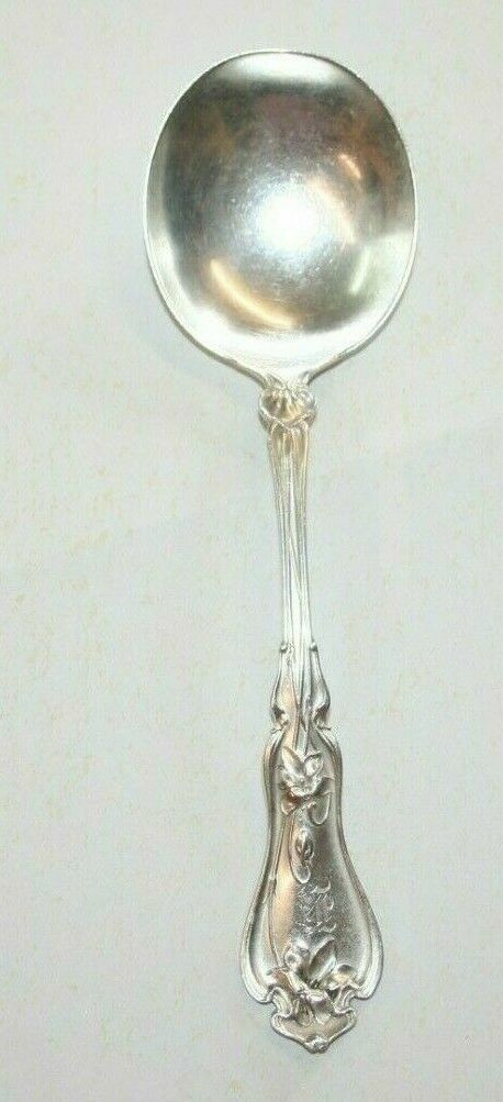 Violet By Whiting Sterling Silver Round Bowl Soup Spoon  Gumbo 6 7/8" 1905 Mono