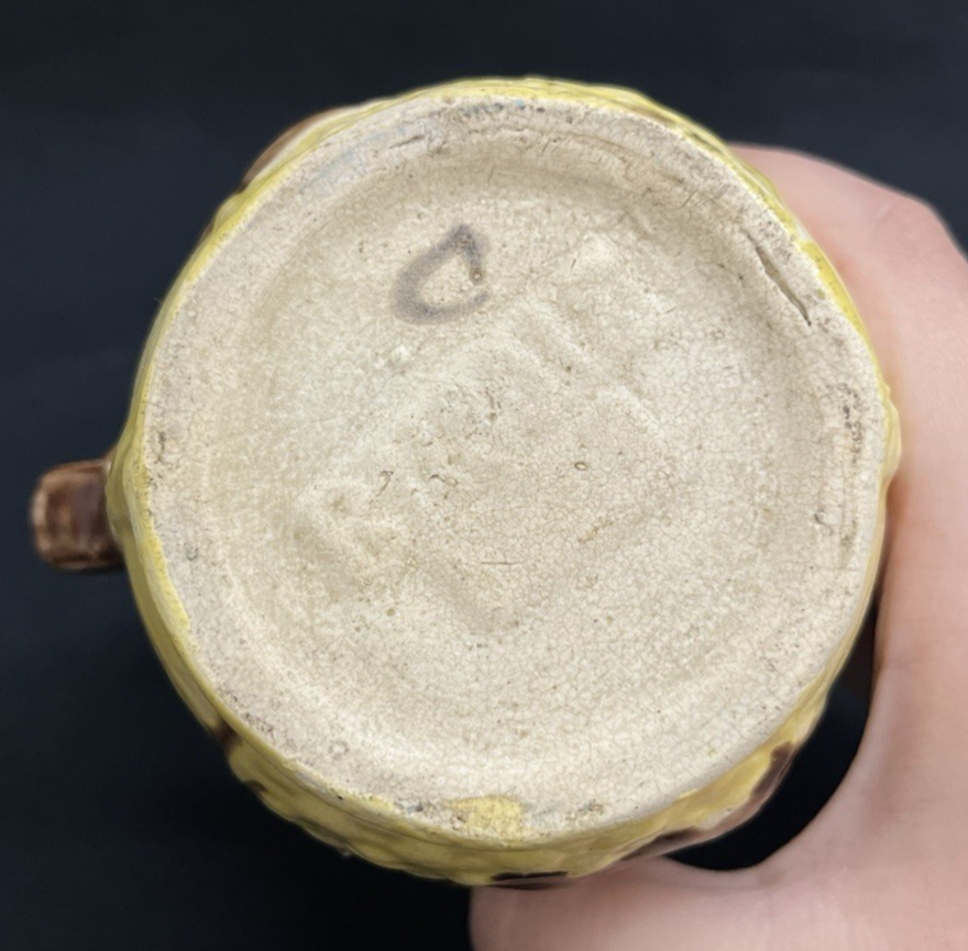 Vintage Majolica Earthenware Wild Rose Small Pitcher  5.5"