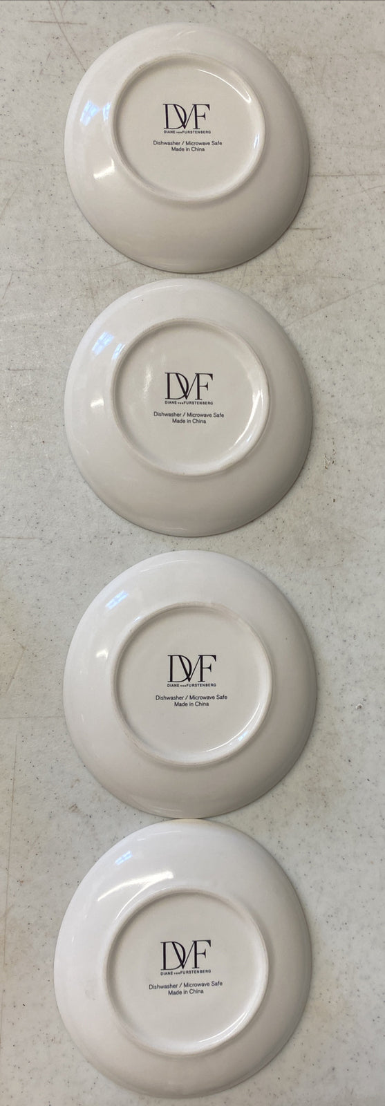 Diane Von Furstenberg Espresso Coffee Tea Cup & Saucer Set of 4 NIB BH83