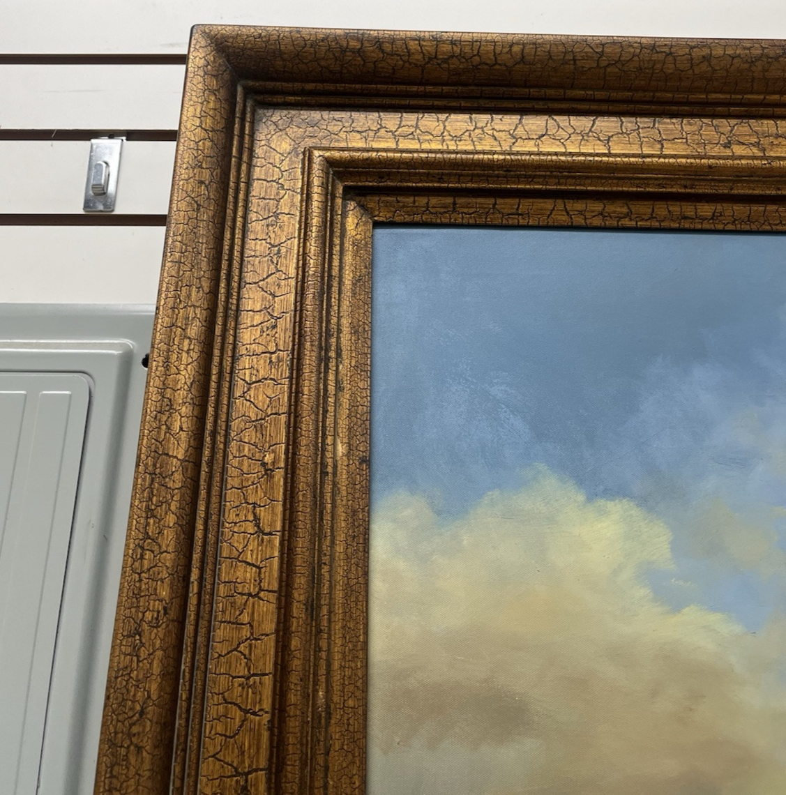 Large Agricultural Pastoral Cows Grazing Oil On Canvas Painting 58" x 70" CL6