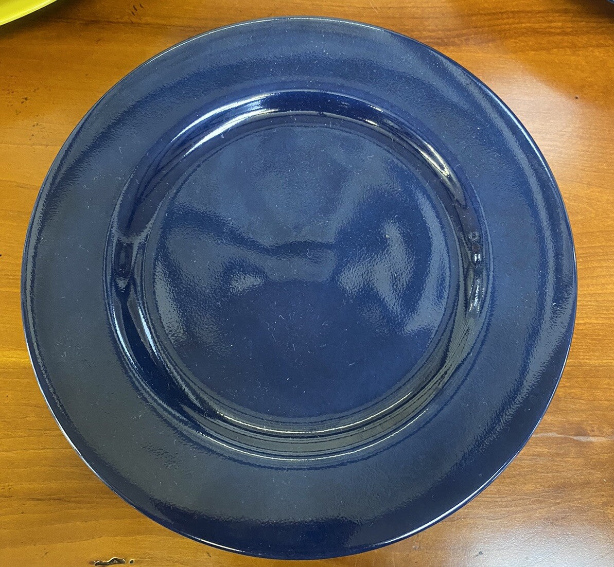 Set of 4 Taitu Uno Blue Salad Plates 7 5/8" by Emilio Bergamin Italy