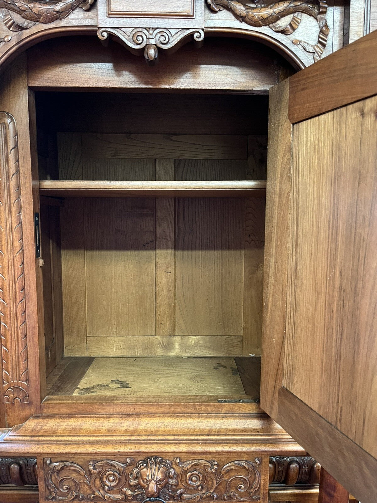 ANTIQUE FRENCH WALNUT WINE OR LIQUOR CABINET 58"H x46"W CREDENCE CHEST