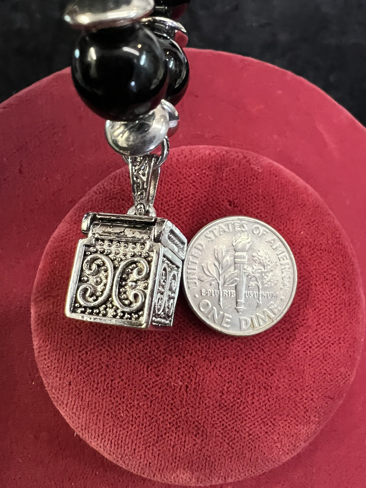 Prayer Box Bracelet Black Silver New Stretch Alexa's Angels Women