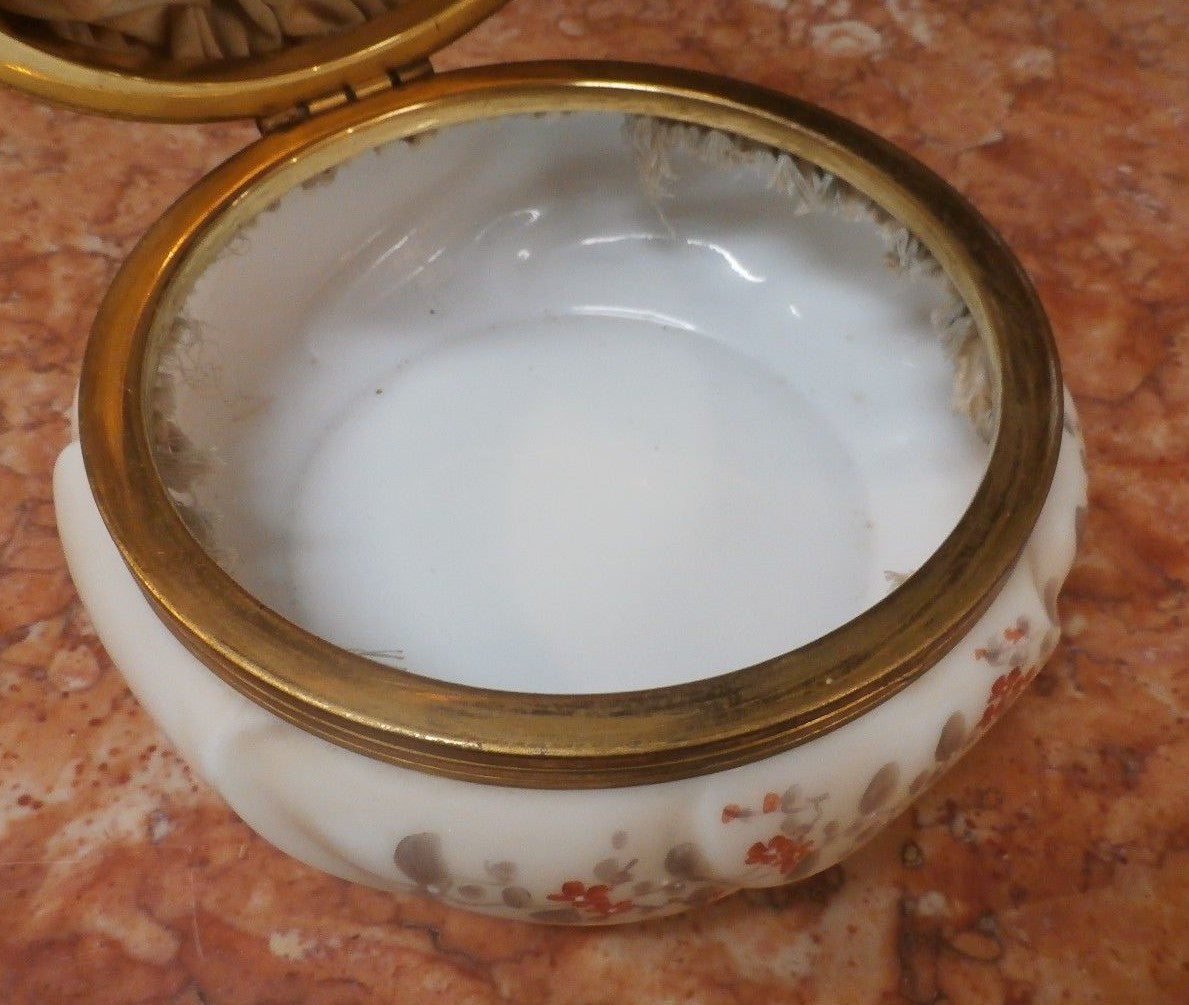 19th c Wave Crest Jewel Casket CF Monroe Conn Helmschmid Swirl 7" Hand Painted