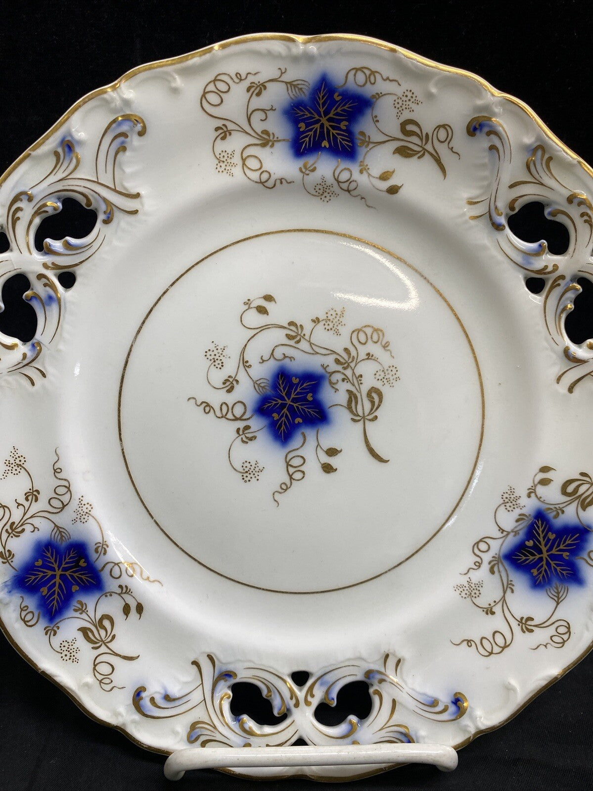 Davenport Longport Staffordshire Pierced 9 1/2" Salad Plates 4 Avail KM15