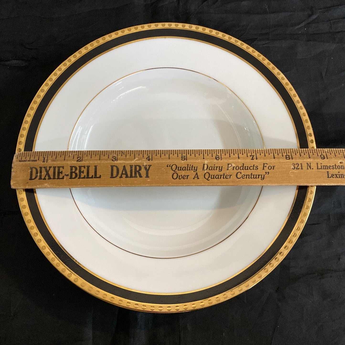 Tiffany & Co. Limoges 8 7/8" "Black Band" Rim Soup Bowl MSRP $160  Mint BH181 B