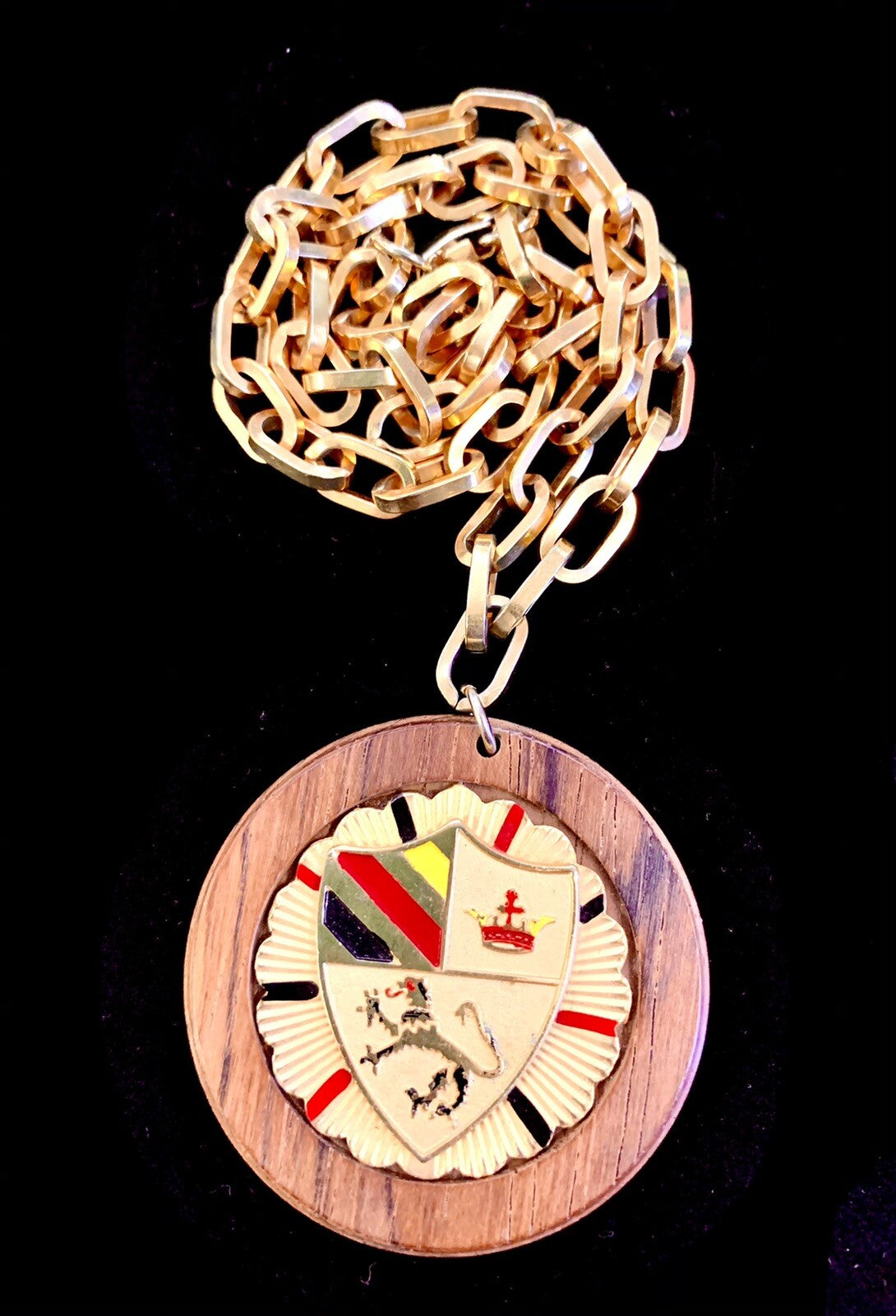 Vintage Kramer of New York Necklace and Clip Earrings Lion Coat Of Arms Heraldic