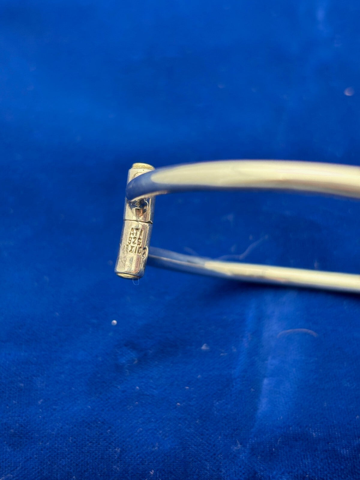 Vintage ATI Mexico Sterling Silver Bypass Ball Hinged Bracelet Marked 925