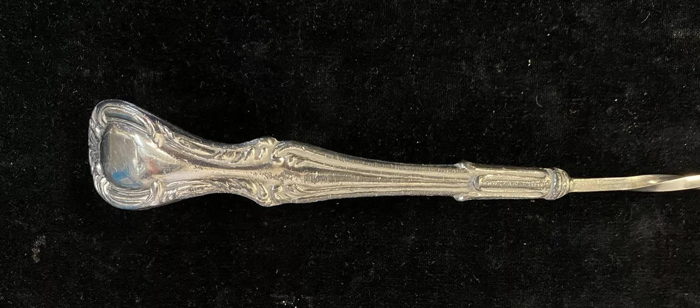Rare Antique Rococo Twisted Handle Undulating Bowl Silverplated "17" Punch Ladle