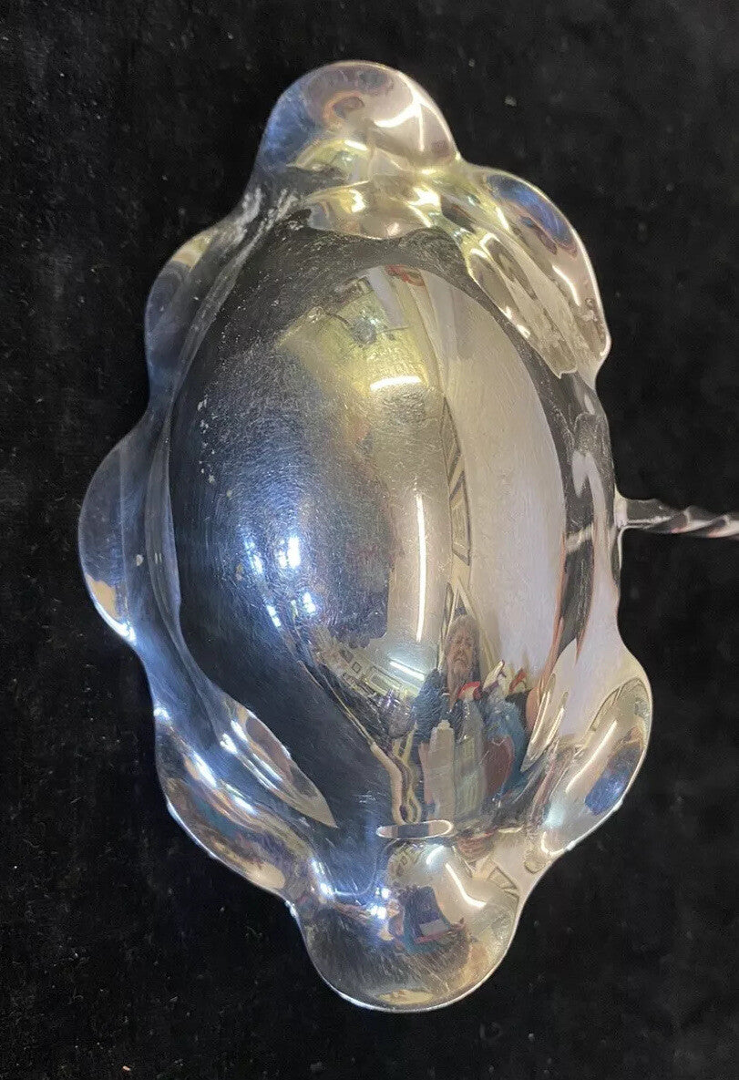 Rare Antique Rococo Twisted Handle Undulating Bowl Silverplated "17" Punch Ladle