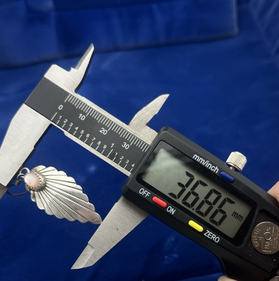 Vintage Navajo Sterling Silver Mother of Pearl Dangle Earrings Signed KF 4.4g