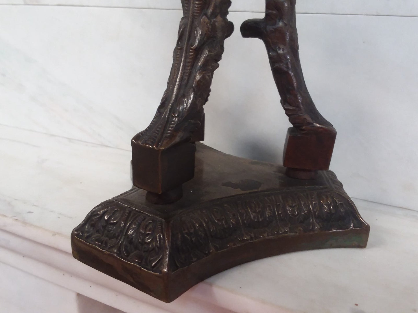 Pair Antique Bronze 5 light Candlesticks H 20" x W 18.5" Tripod Base Beautiful