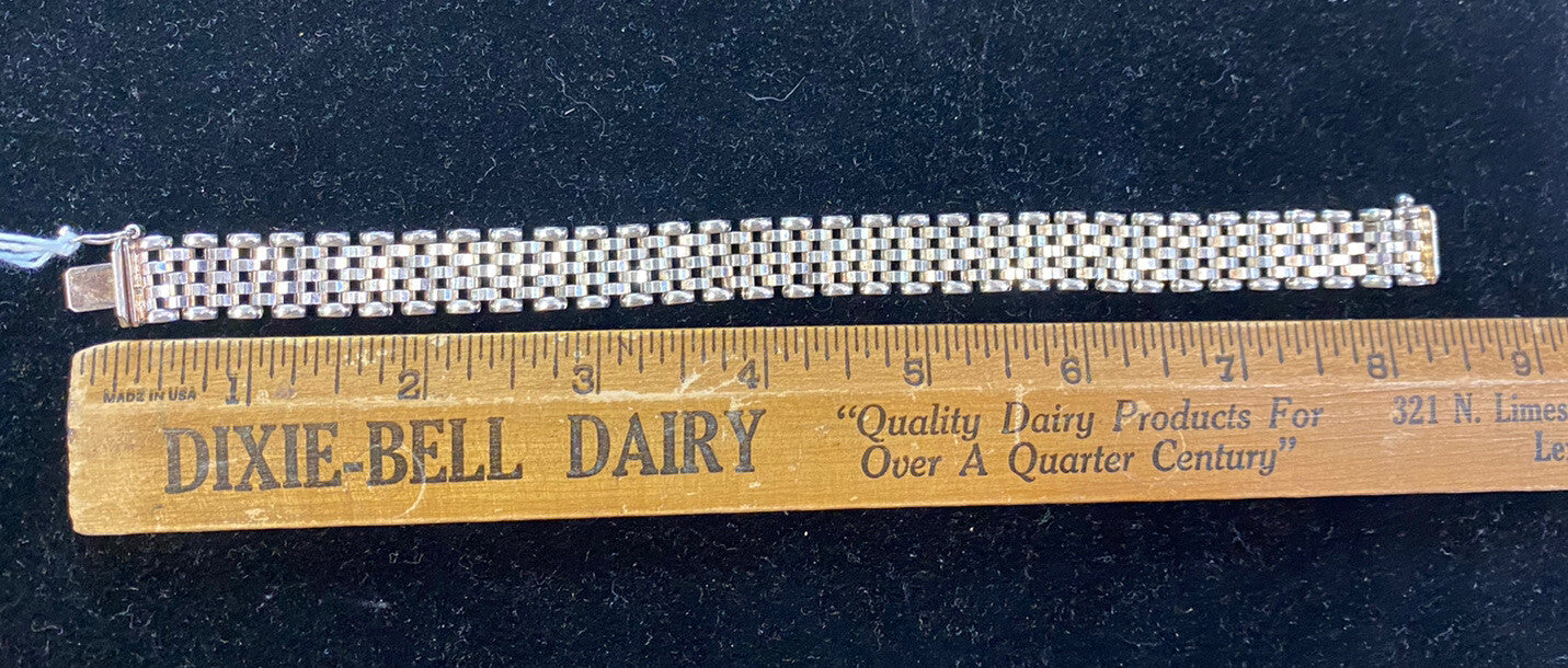 Vintage fine Italian sterling silver elegant link bracelet, Milor Italy, unique