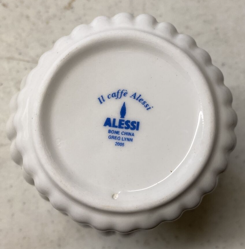 Oficina Alessi Cafe Supple Set 2 ESPRESSO MOCHA CUPS Greg Lynn GL01SET H37