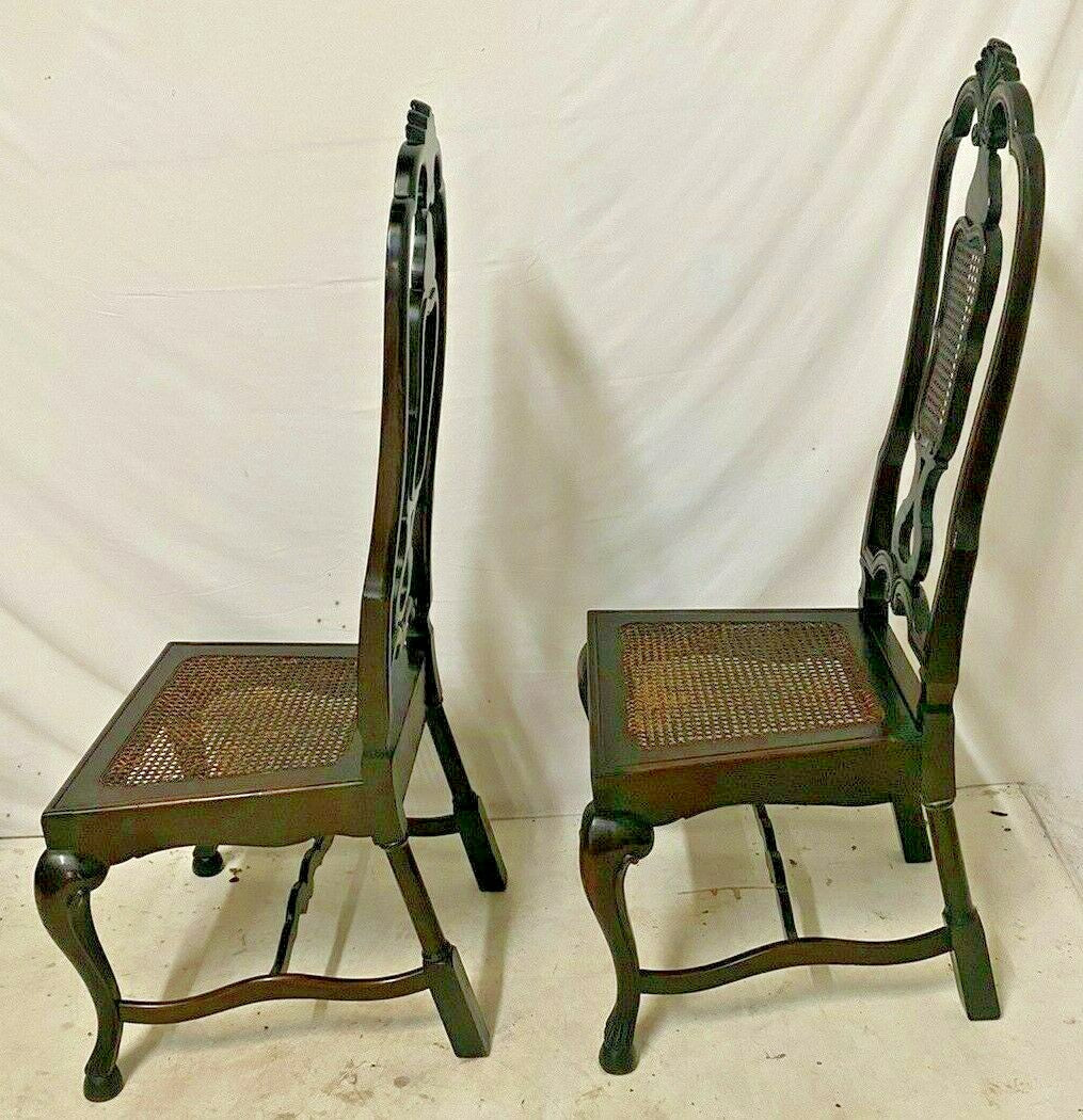PAIR OF DUTCH BAROQUE-STYLE TALL BACK SIDE CHAIRS