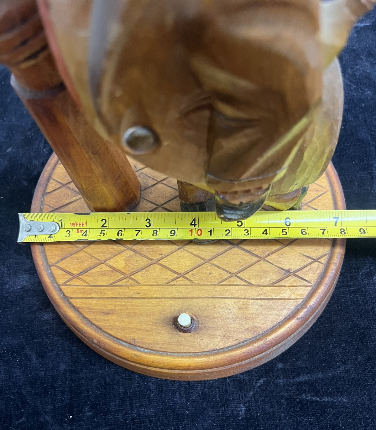 Solid Wood Carved German Table Lamp Karl Griesbaum Hobo Drunk Street