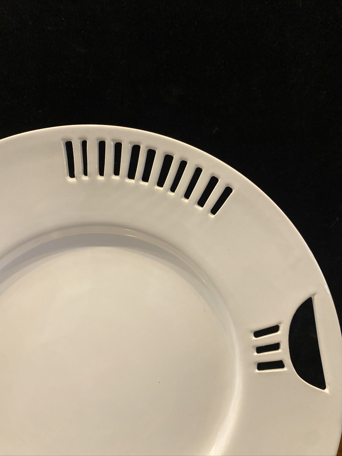 French Reticulated Siegle Malicorne White 12" Charger Plate Set Of 6