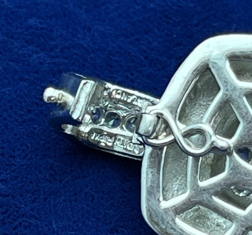 Judith Ripka Sterling Silver CZ Stone Enhancer Pendant 12.49g