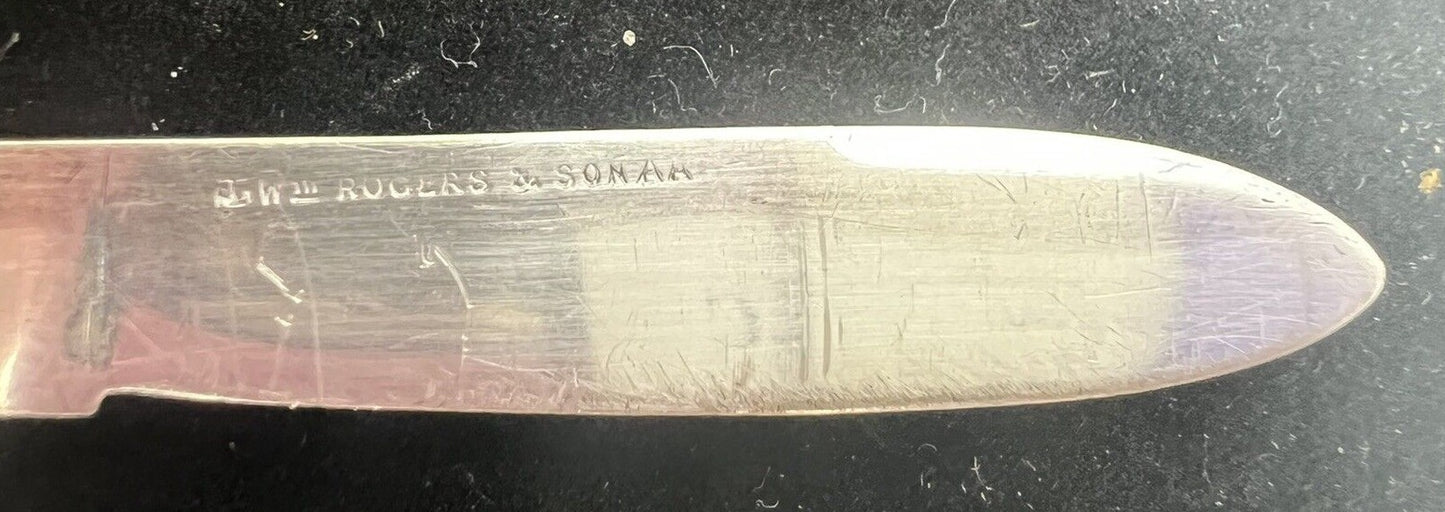 Antique Wm William Rogers Sterling Folding Fruit Knife 1890's Orig Box Seaman NY