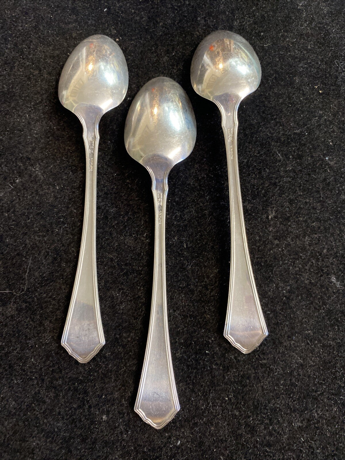 R. Wallace & Sons Set of 3 Putnam 5 1/2" Spoons Monogrammed "W" 44.9g
