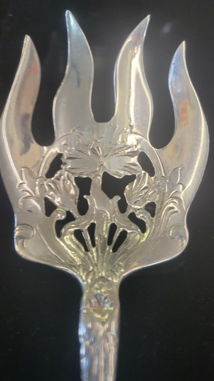 Gorham Virginiana Solid Lg 10" Salad Serving Set 1905 Pierced NM Rare Find