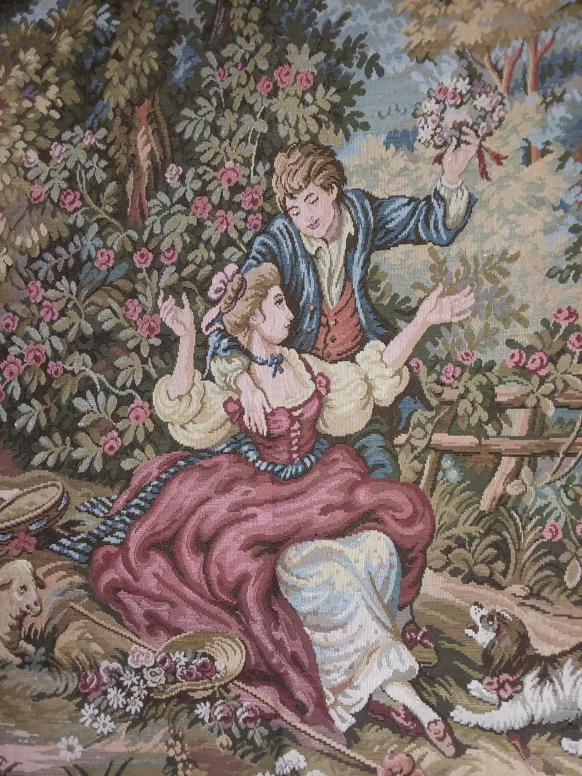 French Wall Hanging Tapestry Fête printanière  "Spring Festival"  56''x 43''