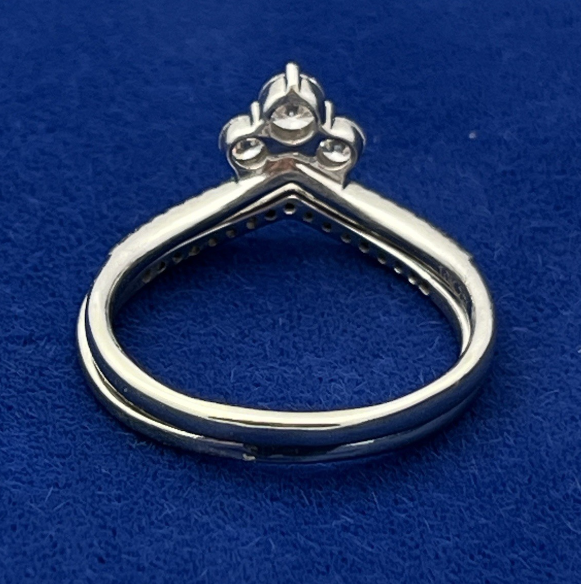 3.86g 10k White Gold Diamond Double Band Stacking Ring Size 8.5