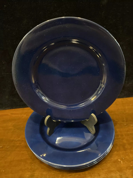 Set of 4 Taitu Uno Blue Salad Plates 7 5/8" by Emilio Bergamin Italy