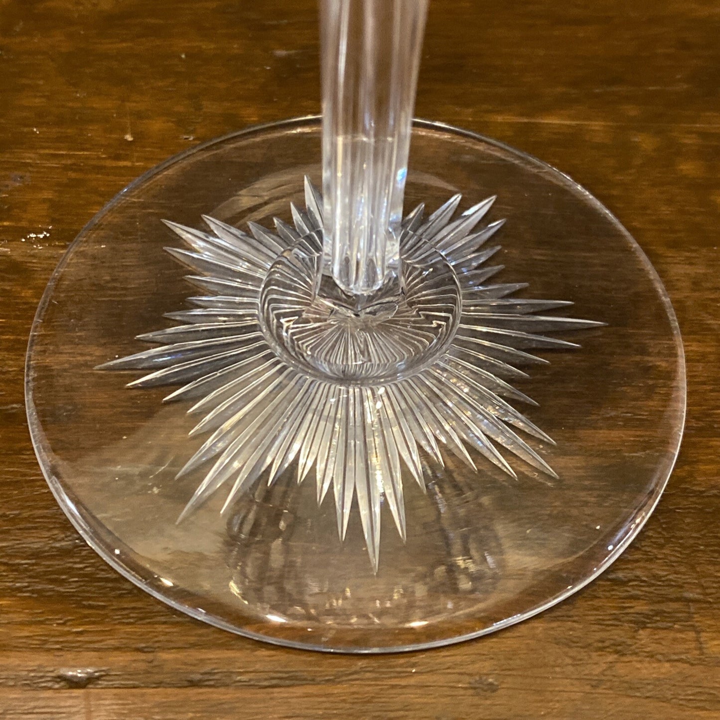 1875 Dorflinger Diamond Hob Saucer Champagne Brilliant Cut Glasses 4.75" BH313C