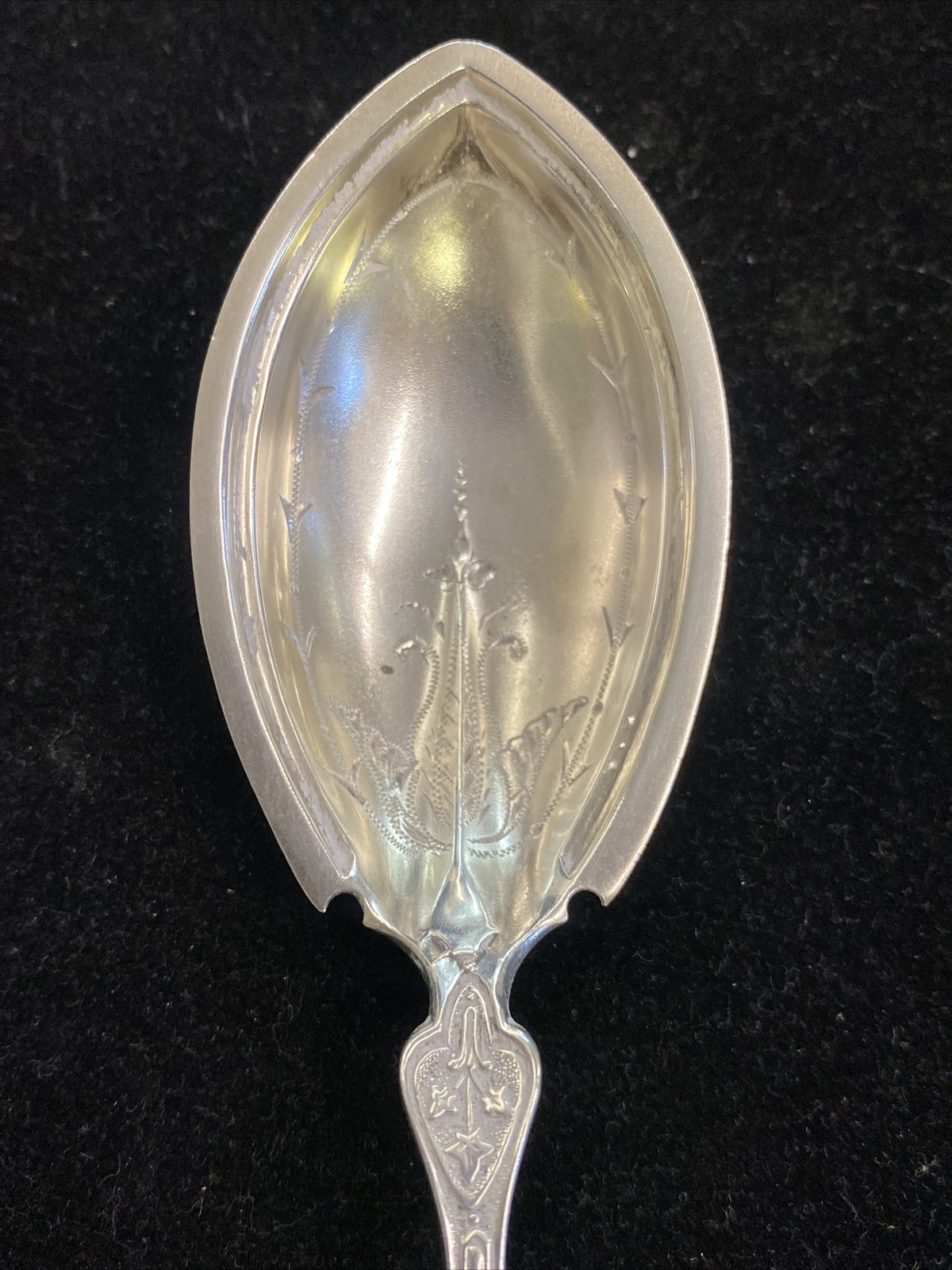 J.B. & S.M. Knowles CLINTON Sterling 6 1/2" Citrus Spoon 1880 Bright Cut  PC12