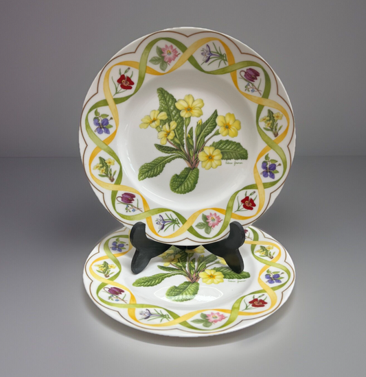 Wedgwood "The Flower Artists of Kew" Primrose Plates Set of 2 - 8.25"