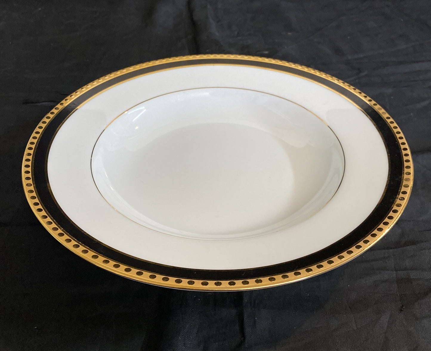 Tiffany & Co. Limoges 8 7/8" "Black Band" Rim Soup Bowl MSRP $160  Mint BH181 B