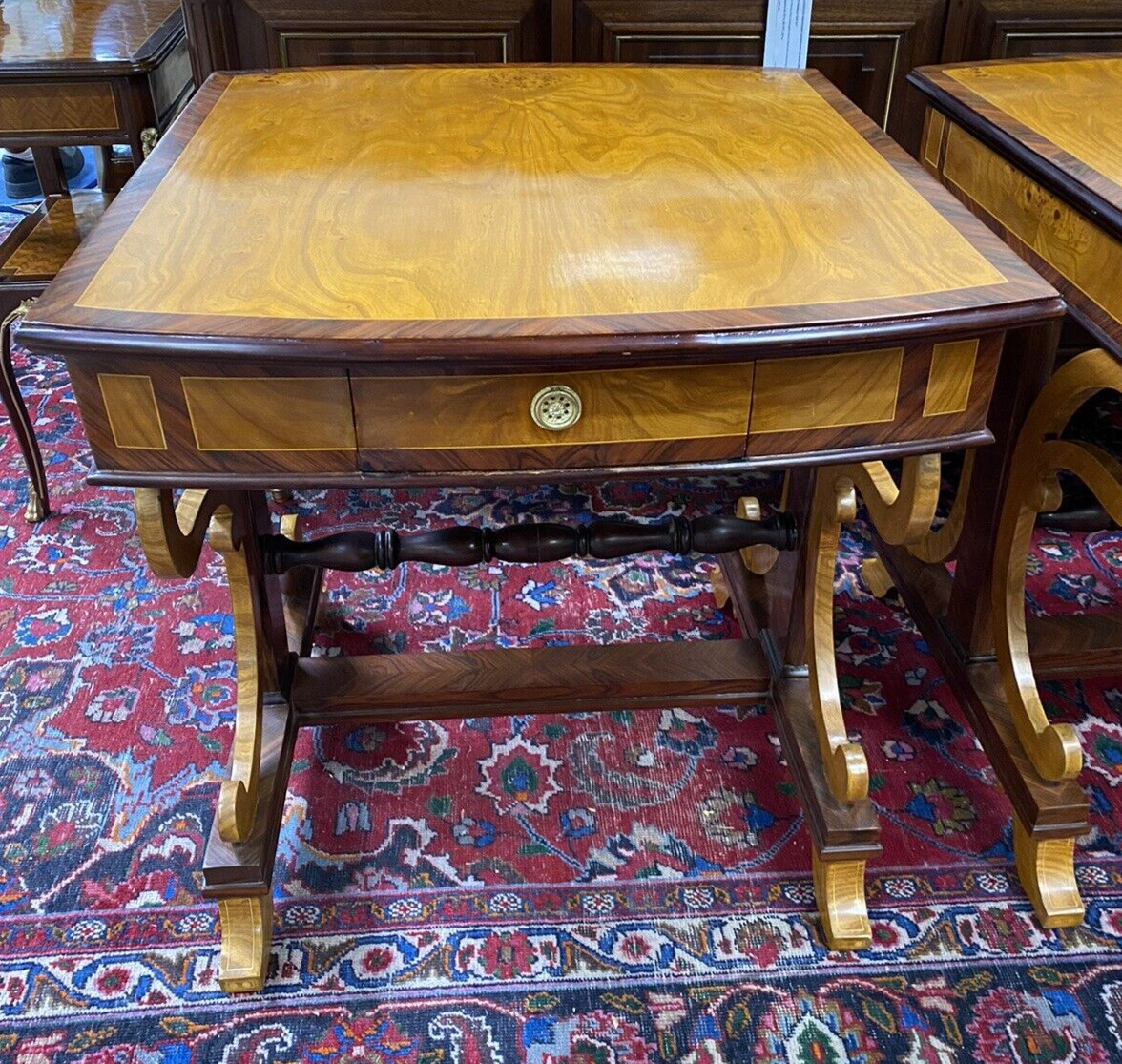 PAIR of ANTIQUE BIEDERMEIER STYLE SINGLE DRAWER SIDE END SOFA TABLES