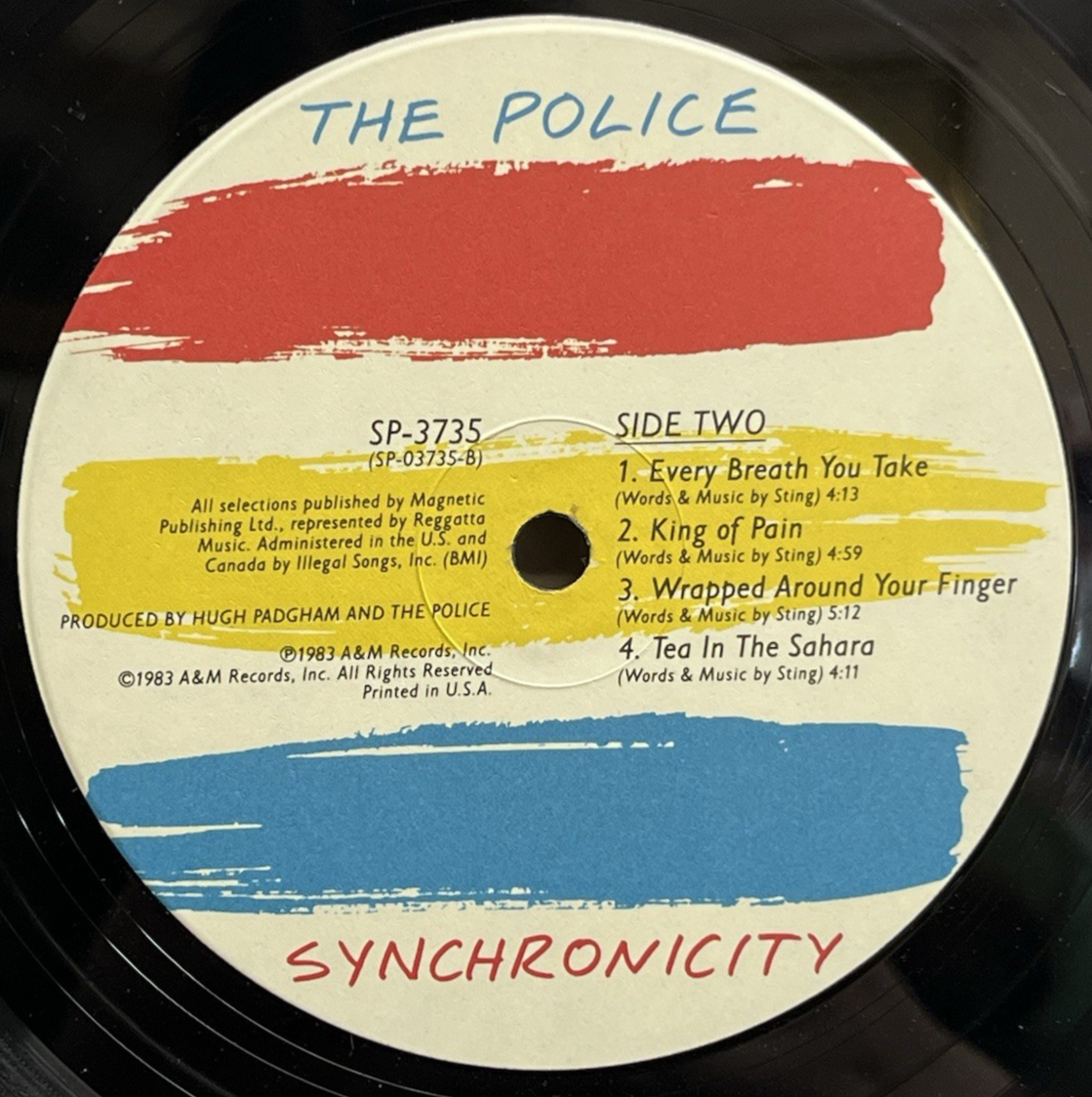 The Police Synchronicity 1983-MASTERDISK RL A&M SP-3735 Purple Translucent BRY
