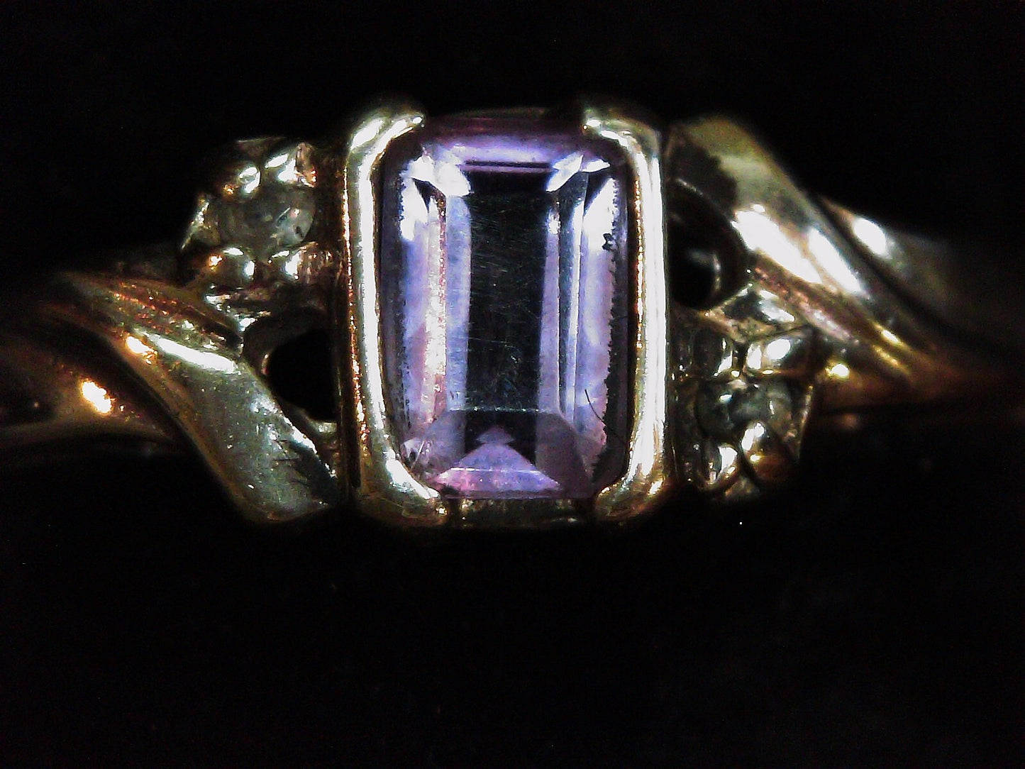 Avon Sterling Silver 925 Amethyst Stone Ring SZ 9.75 3.3g
