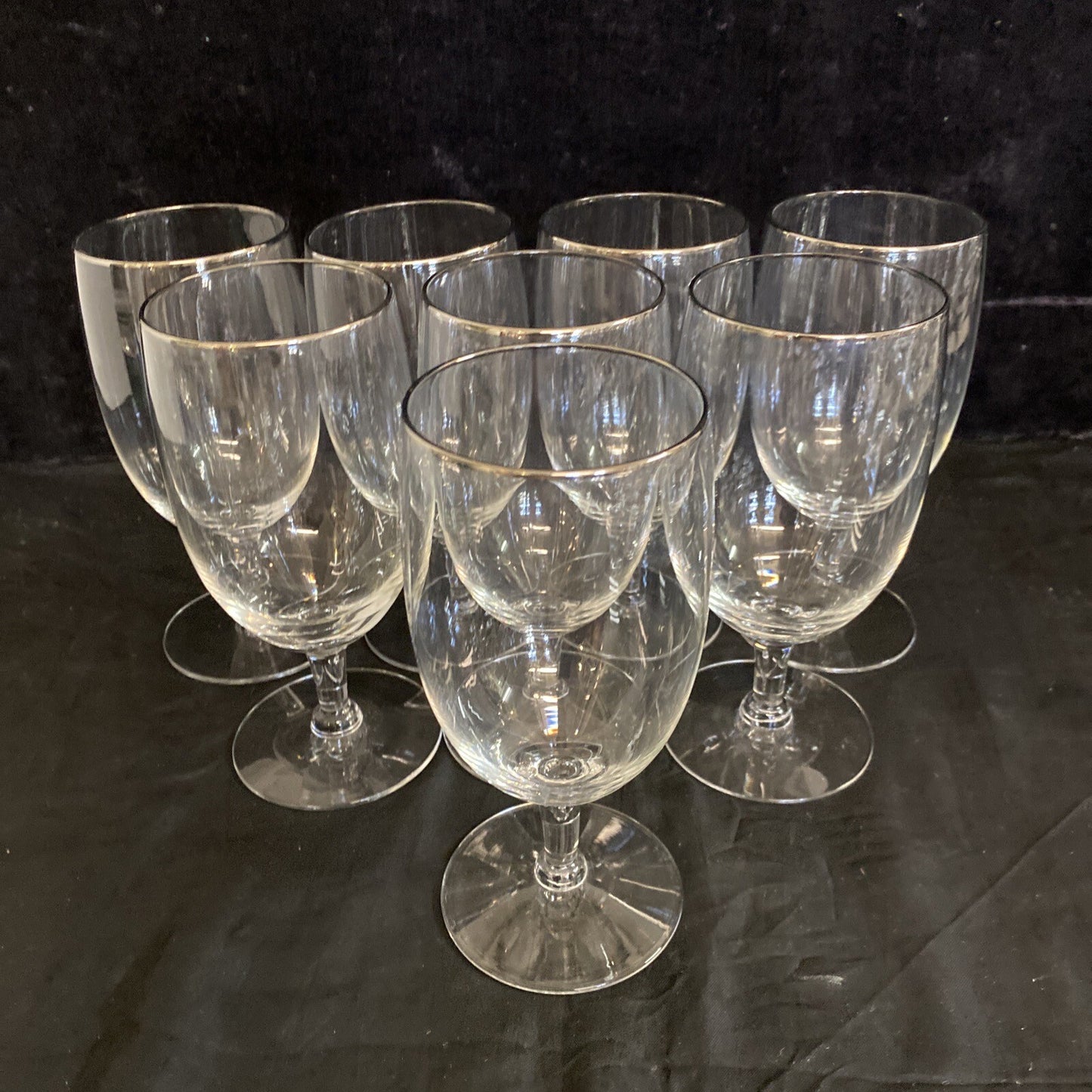 Seneca "Juliet" Platinum Trim 6 1/4" Iced Tea Glasses Set of 8