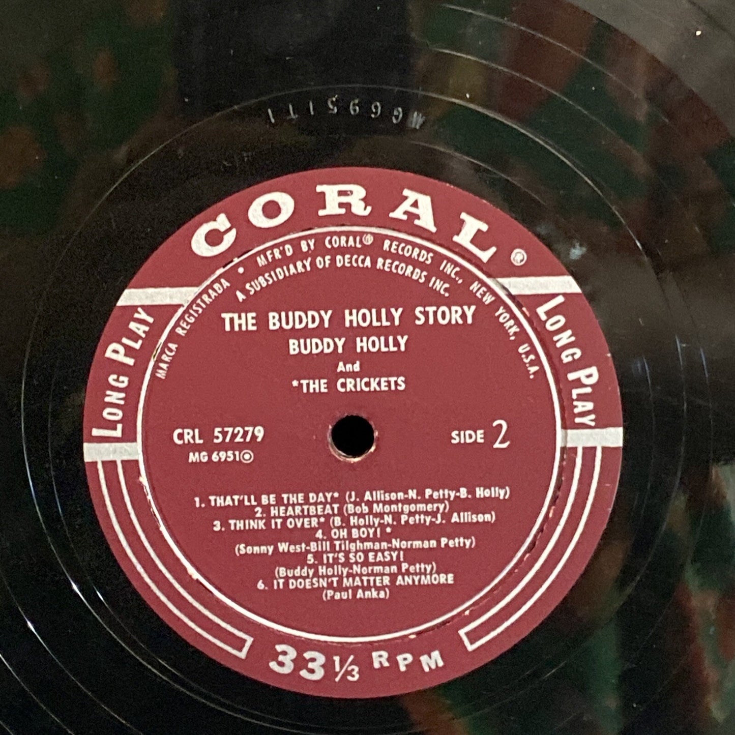 Buddy Holly – The Buddy Holly Story 1st ISSUE 1st PRESS CORAL CRL57279