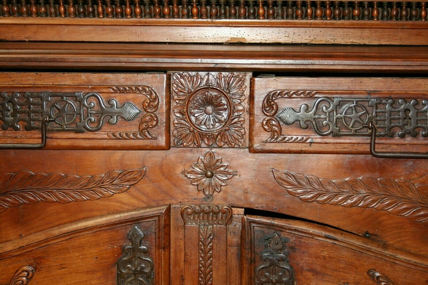 French Antique Renaissance Cupboard Vaisselier cabinet 1700s China Display