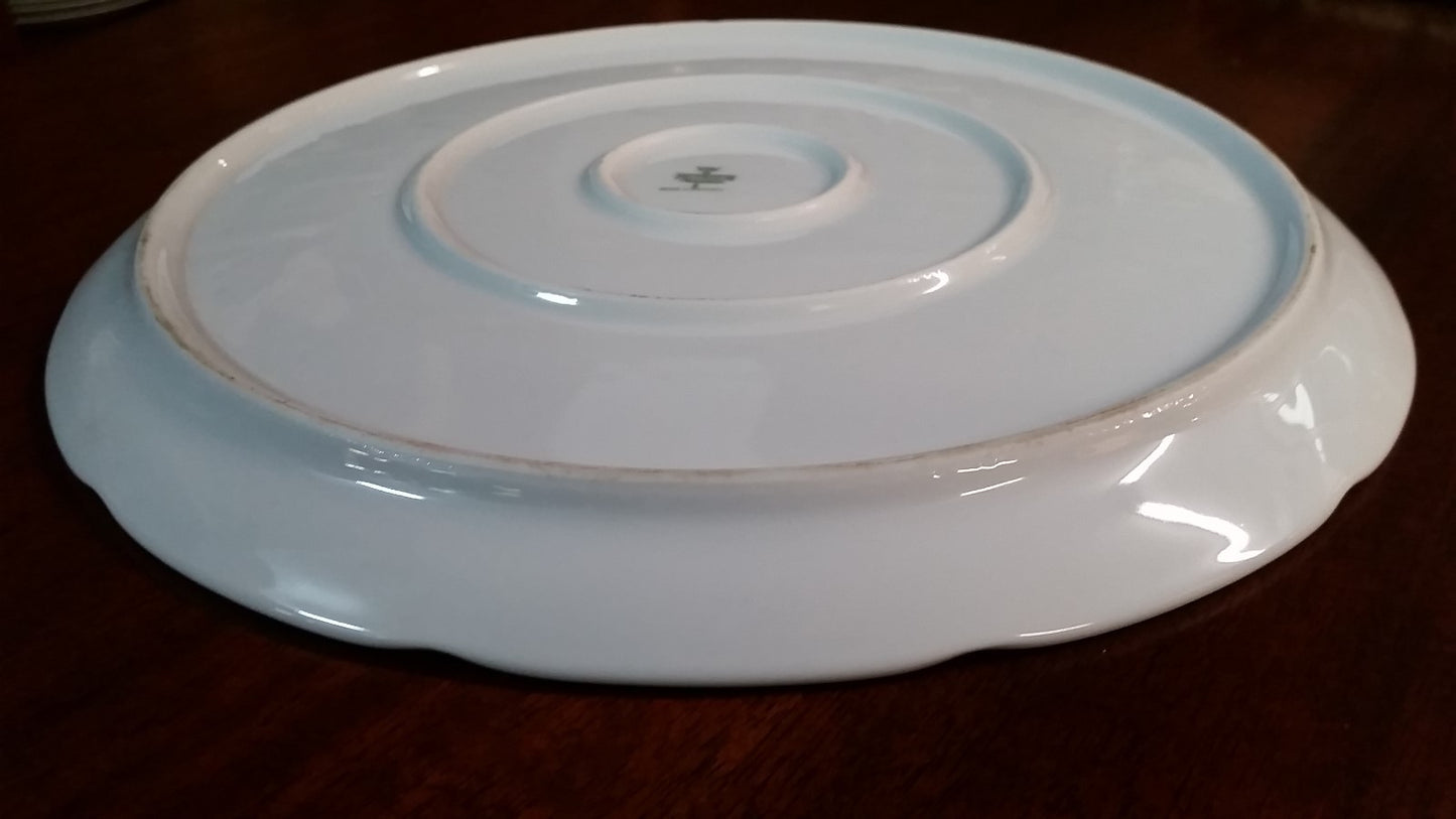 Vintage Mitterteich 12 1/4"  Round Serving Platter Plate  White w Gold Germany