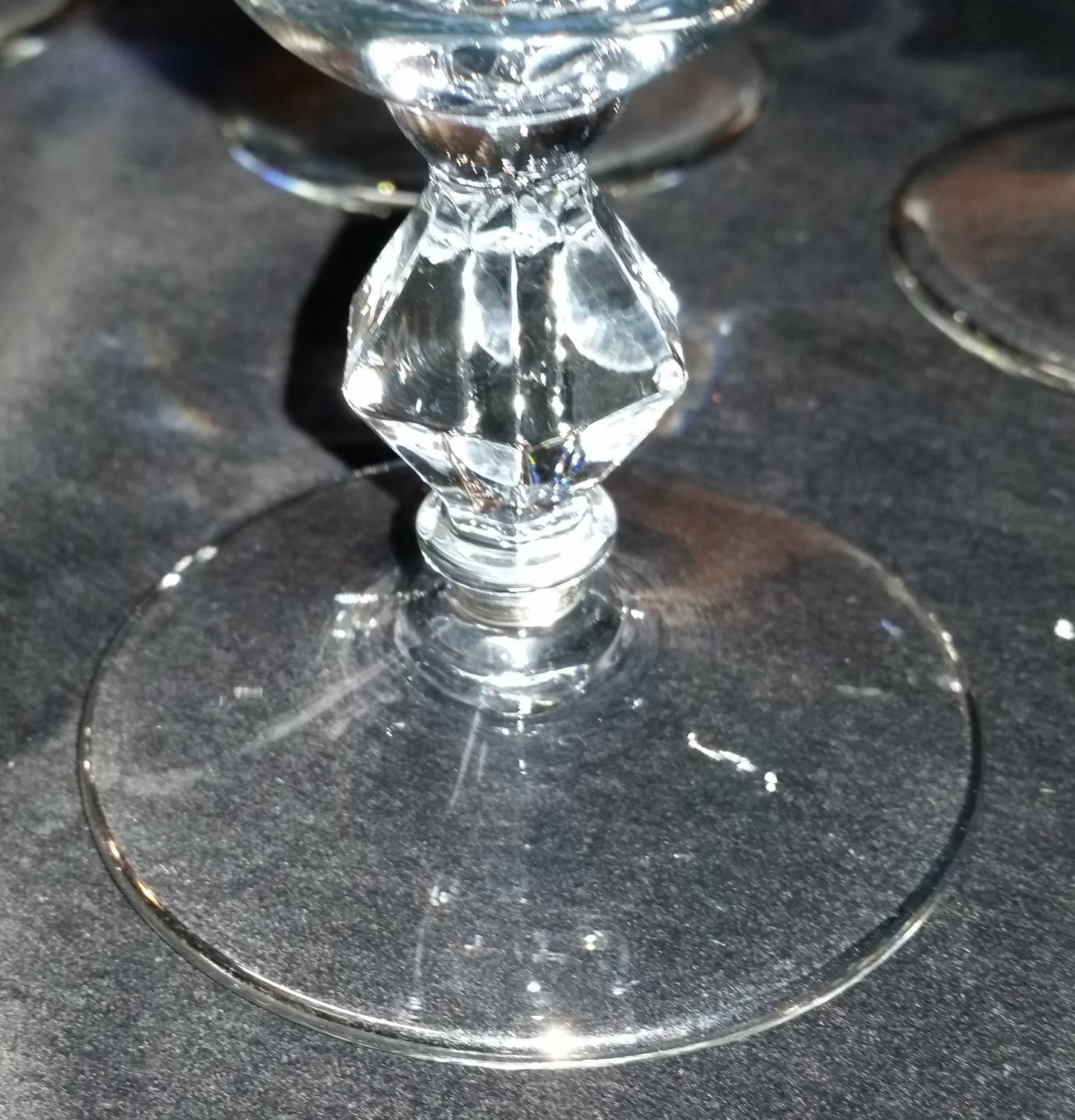 Glastonbury Lotus Brookmere Set of 7 Water Wine Glasses Platinum Trim