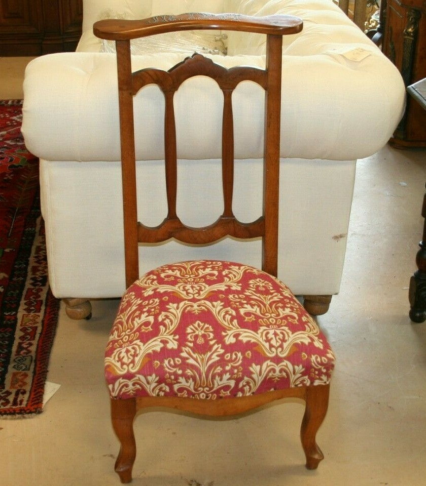 Antique French Walnut Prie Dieu  Prayer Chair Kneeler Religious Catholic  1800's