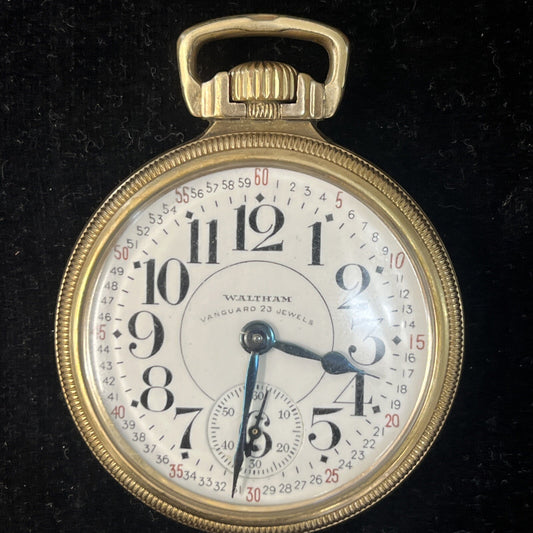 1936 Waltham Vanguard Fine 10k Gold Filled 23 Jewels Pocket Watch 16s 6 position